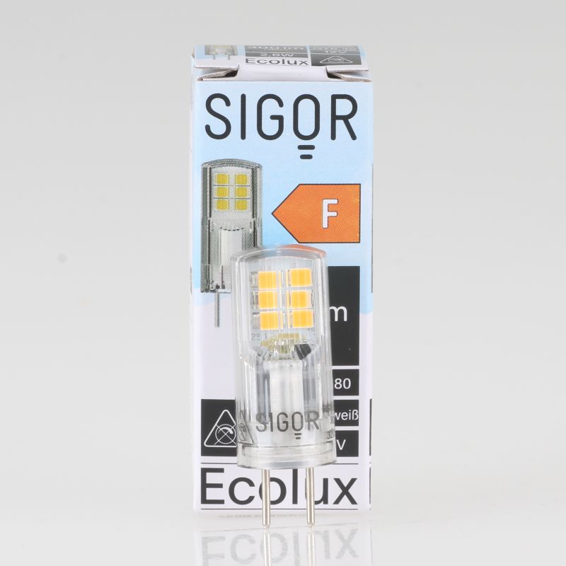 Sigor GY6.35 LED Leuchtmittel Ecolux 2.6W/12V=28W Warmweiß